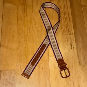 Vintage Purple and Tan Leather Accent XS Women's Belt